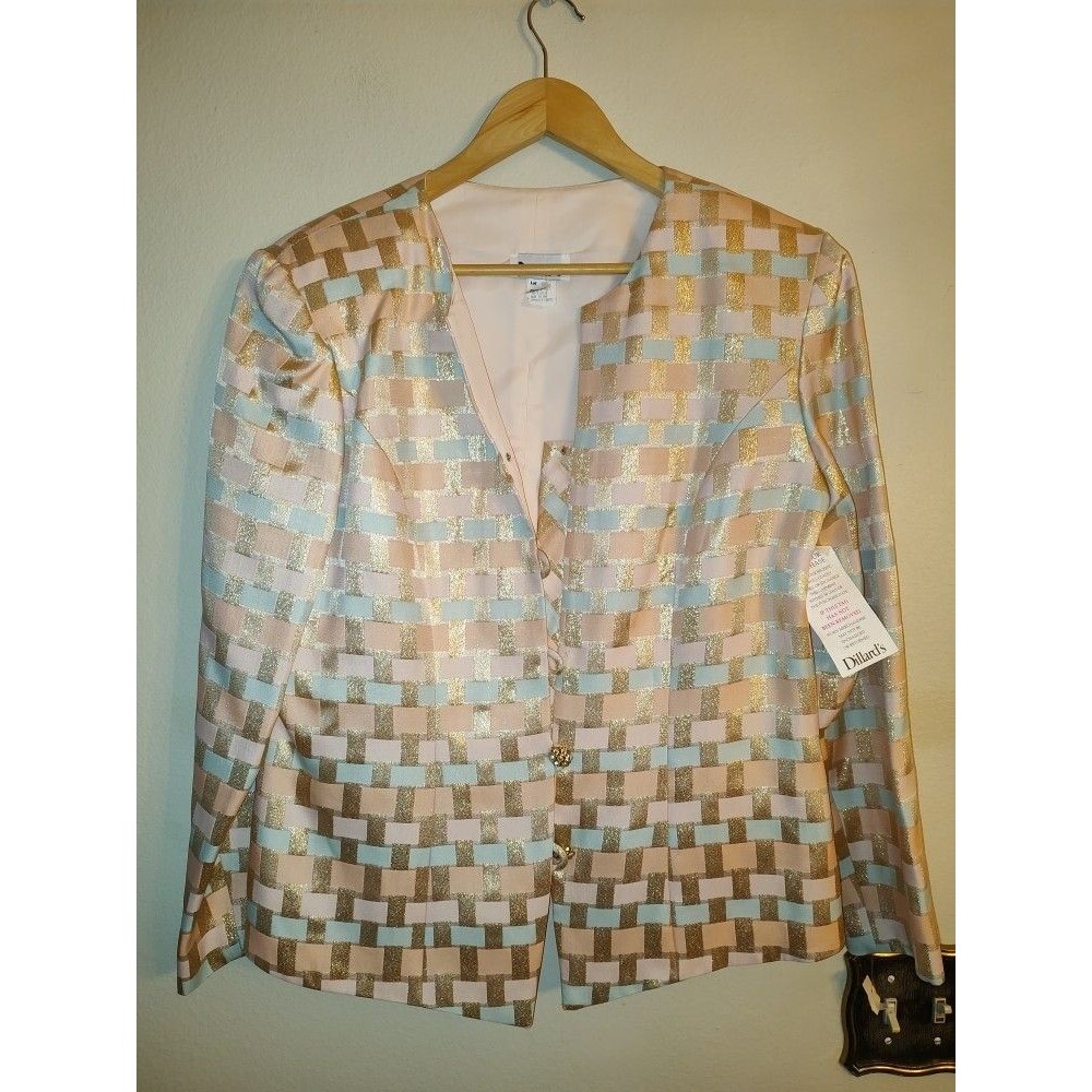 NWT Women's Party Patra Set 2 of pc Beige Light Blue Light Pink Skirt Suit Sz 16